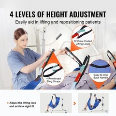 Full Body Patient Lift Sling with Commode Opening Medical Aid Sling L-Size
