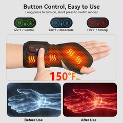 Cordless Wrist Hand Heating Pad Massage for Carpal Tunnel With 3000mAh Batter…