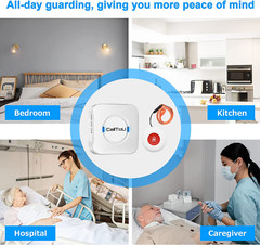 Caregiver Pager Wireless Alert Button Home Intercom System Long Range 2 Way Radi