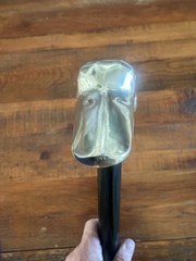 Antique Brass Heavy Duck Head Cane, Walking Stick Black With Stainless Tip 35”