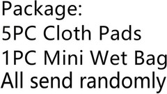 6-Piece Reusable Menstrual Pad Set with Waterproof Mini Wet Bag – Heavy Flow