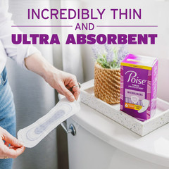 4 Pack Poise Microliners Incontinence Panty Liners, 1 Drop Lightest, Long, 50ct