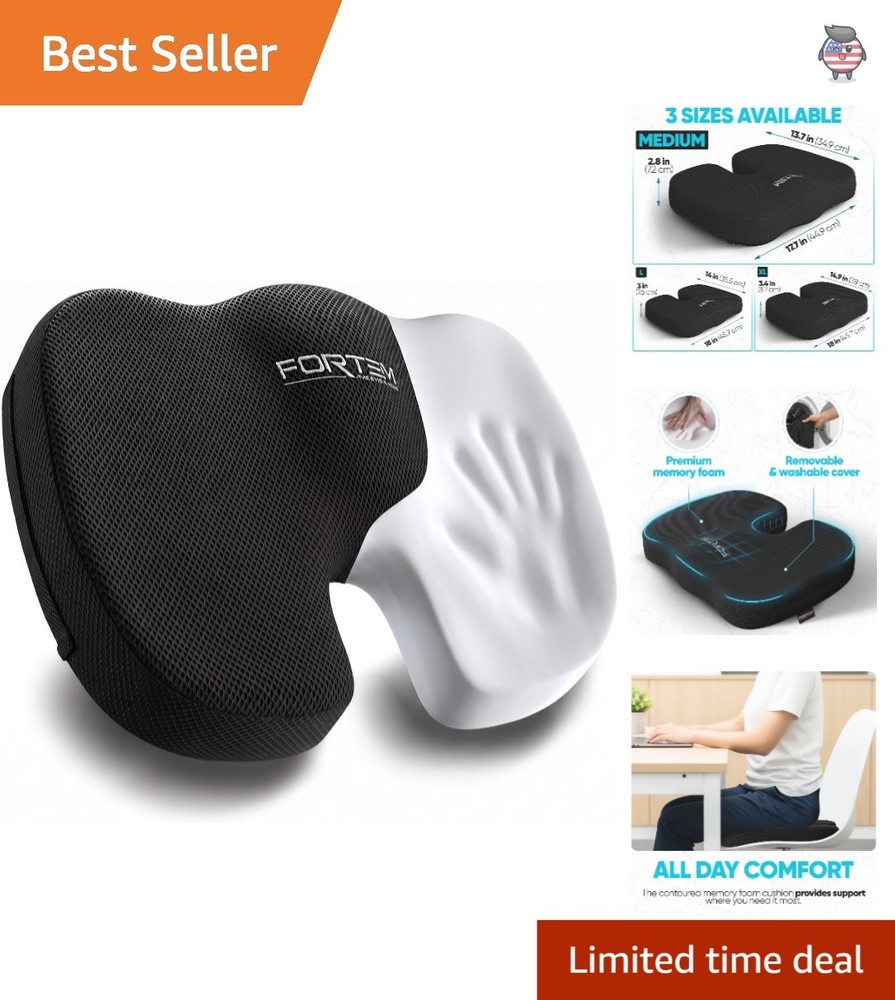U-Shaped Memory Foam Chair Cushion – Washable & Non-Slip Design for Comfort