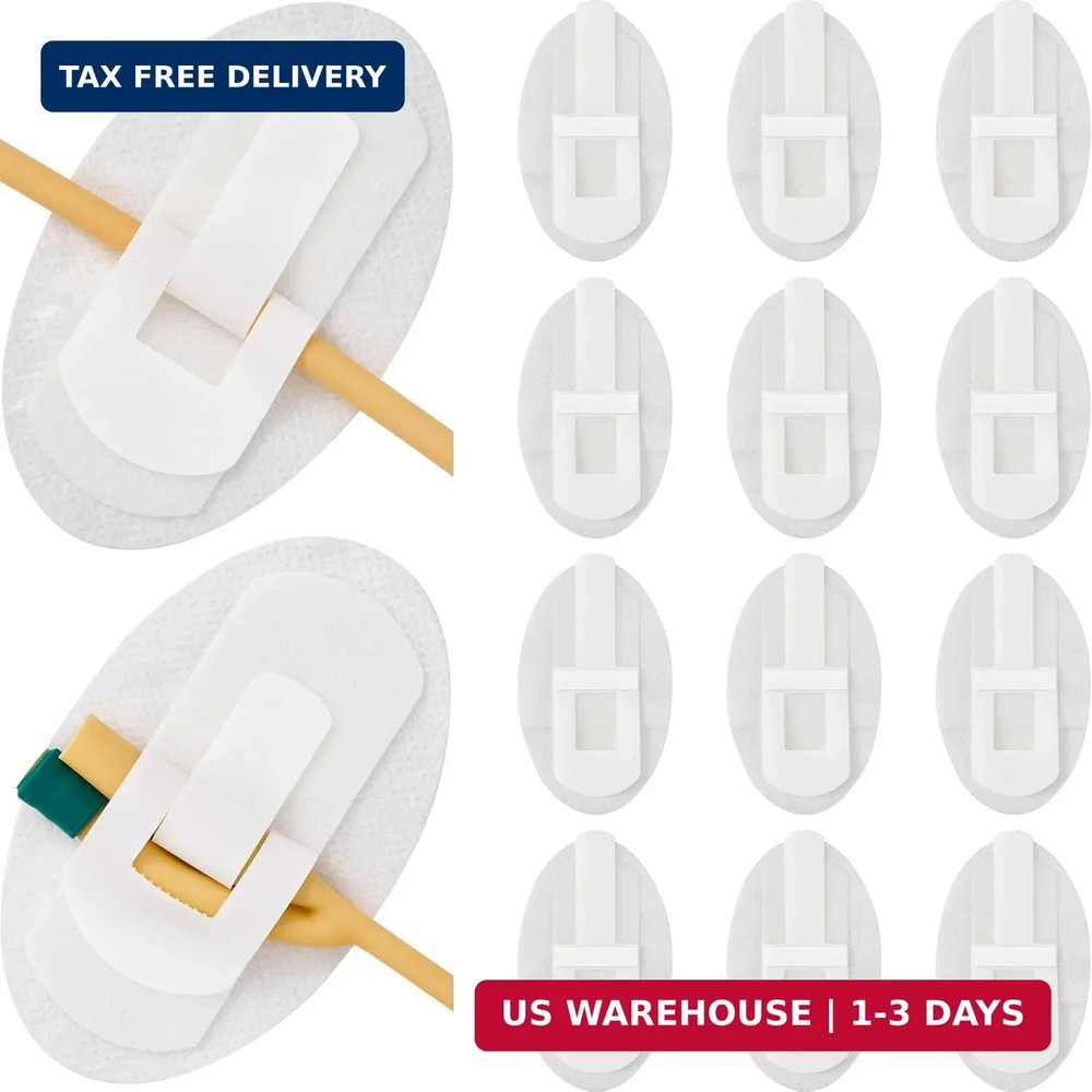 12 PCS Catheter Stabilization Device,Self Adhesive Catheter Tube Urinary Leg Bag