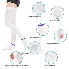 T.E.D. Anti Embolism Stockings Thigh High Knee High Small 1-thigh High White