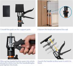 4PK Support Pole, Steel Telescopic Adjustable 3Rd Hand Support System, Support R