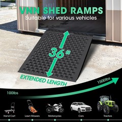 36″x48″ Shed Ramp for Riding Mower – 1500 LB Capacity Anti-Slip Punch Plate Ramp