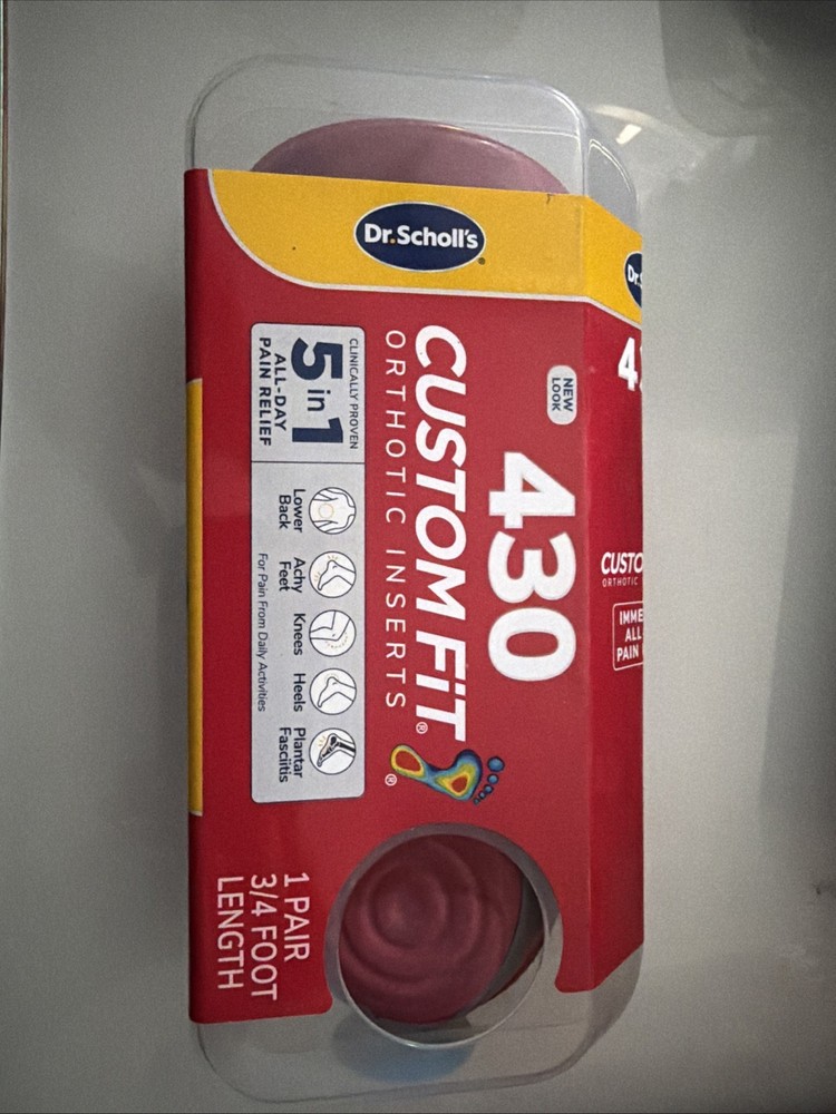 Dr. Scholl’s CF430 Custom Fit Orthotics 3/4 Length Arch Support Brand New