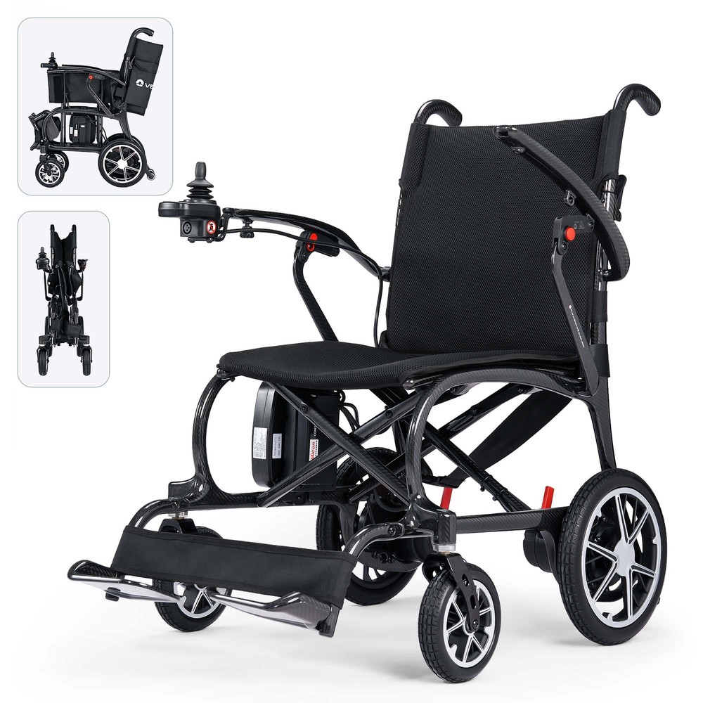 25.8lb Lightweight Carbon Fiber Electric Wheelchairs All Terrain Airline Approve