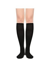 Women’s Knee High Athletic Socks Stripes Tube Sport One Size B Pack Black
