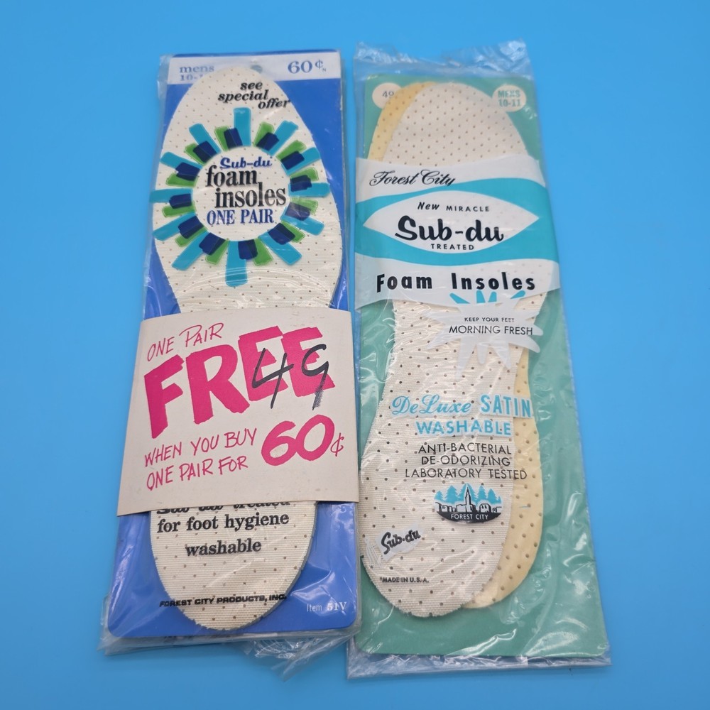 VINTAGE NOS SUB-DU FOAM INSOLES Men SIZE 10-11 Lot Of 3