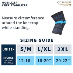 Copper Fit Mobilizer Knee Sleeve ProSeries L XL Removable Side Stabilizers Pain