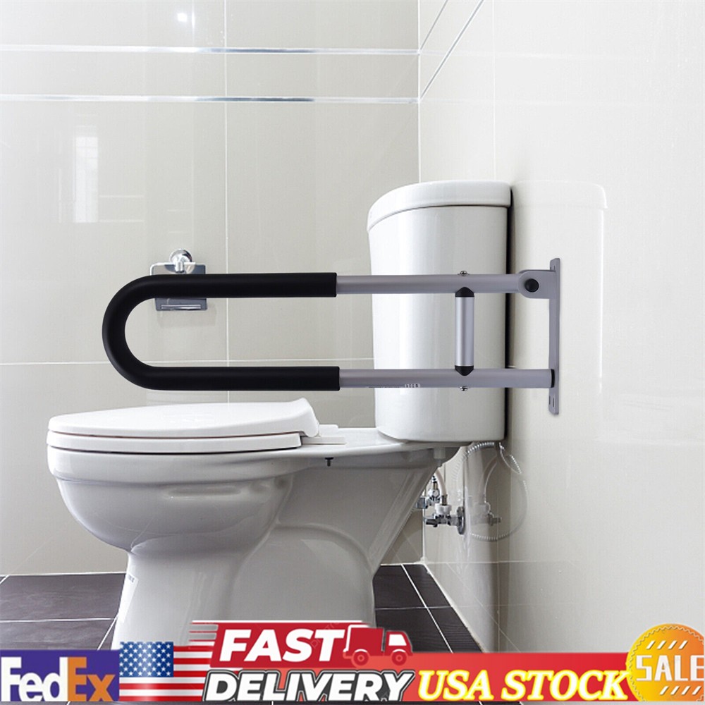 1pcs Folding Hinged Bathroom Rail Grab Bar Support Drop Down Handle Adjustabble