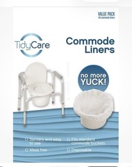 TidyCare Universal Disposable Commode Toilet Chair and Bedpan Liners | 48-Pack