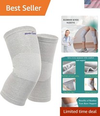 2-Pack Bamboo Knee Compression Sleeve for Men and Women, Compression Knee Sle…
