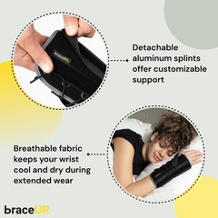 BraceUP Quick Wrap Wrist Brace for Carpal Tunnel, Tendonitis, and Arthritis –…