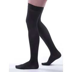 Allegro Soft Microfiber Thigh Highs, Silicone Dot Band, CT, Medium 20-30mmHg (Bl