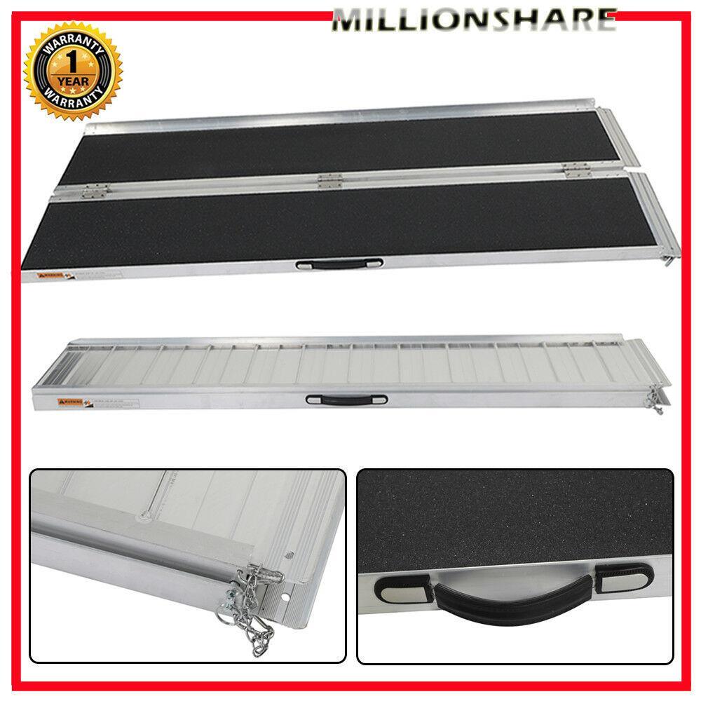 6 ft Aluminum Wheelchair Scooter Mobility Ramp portable Non-Slip -72″ x 28″