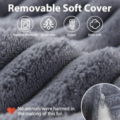 22″ XL Back Pillow for Bed Sitting Up, Reading Pillow with Built-in Arms,