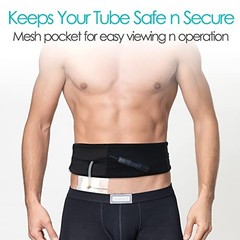 Breathable Peritoneal Dialysis Belt with Mesh Pouch PD Medium (Pack of 1) Black