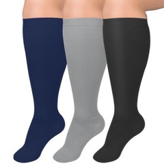 3/4/5 Pairs Plus Size Compression Socks Extra Wide Calf Knee High Support Socks