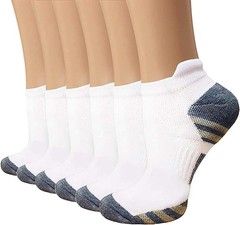 Breathable Copper Compression Socks – 6 Pairs, Low Cut Ankle Support for Runners