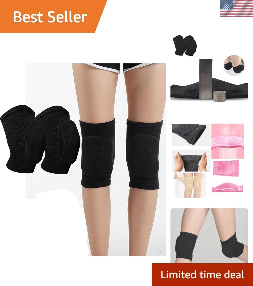 Medium Black Elastic Knee Brace – Breathable Support for Volleyball & Dance