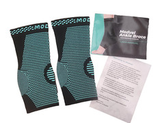 PAIR of Modvel Ankle Compression Sleeves Small Foot Support Brace Sprains & Pain
