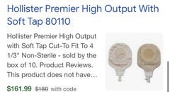 Hollister Ostomy Bundle: 8 Premier 80110 Pouches + 14606 Flextend New Image