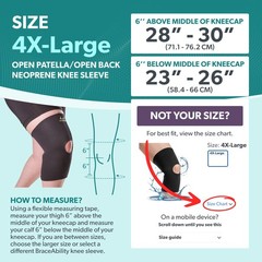 XXXXL Plus Size Open Patella/Open Back Neoprene Knee Sleeve | Water-Resistant…
