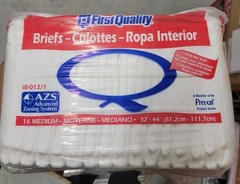 6 packages First Quality Med 16 Plastic Adult Diapers Briefs NEW SEALED Package.