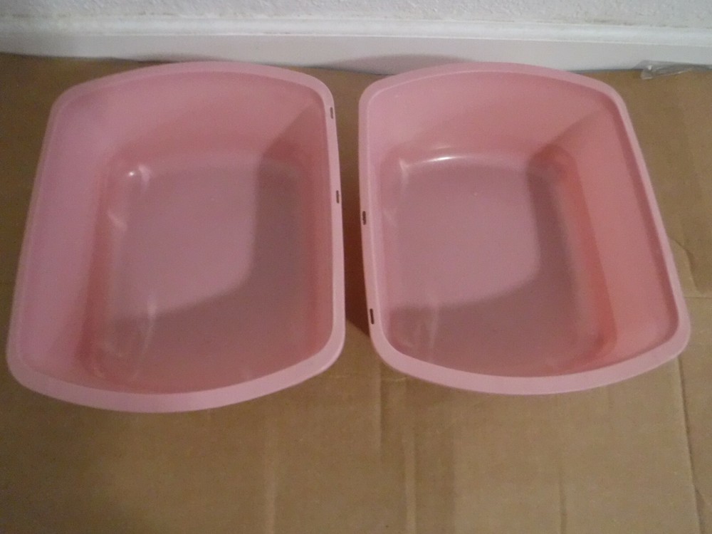 (LOT OF 2)Medline Graduated Rectangular Wash Basin,Rose Color, 6-Qt Each