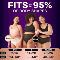 Always Discreet Boutique Incontinence Underwear for Women, Black, S/M-L-XL