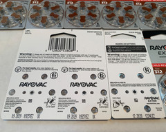 Lot of 60 Batteries, Size 312, Rayovac Extra, Hearing Aid Battery, in Packs of 6