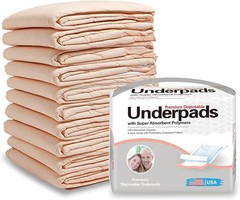 AbsorbEase® Ultra Absorbent Disposable Underpads (25 Count 30″ x 36″ ), Peach