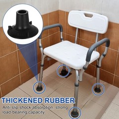 2Pcs 1″ ID Replacement Feet for Shower Chair Bath Seat Black
