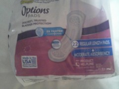 Equate Options Pads Moderate Absorbency, Regular Length, 18 Ct Value Pack