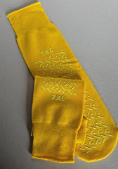 3 Pairs Yellow 2XL ASP Non-Skid Double Tread Patient Slipper Socks ADULT 3 PACK