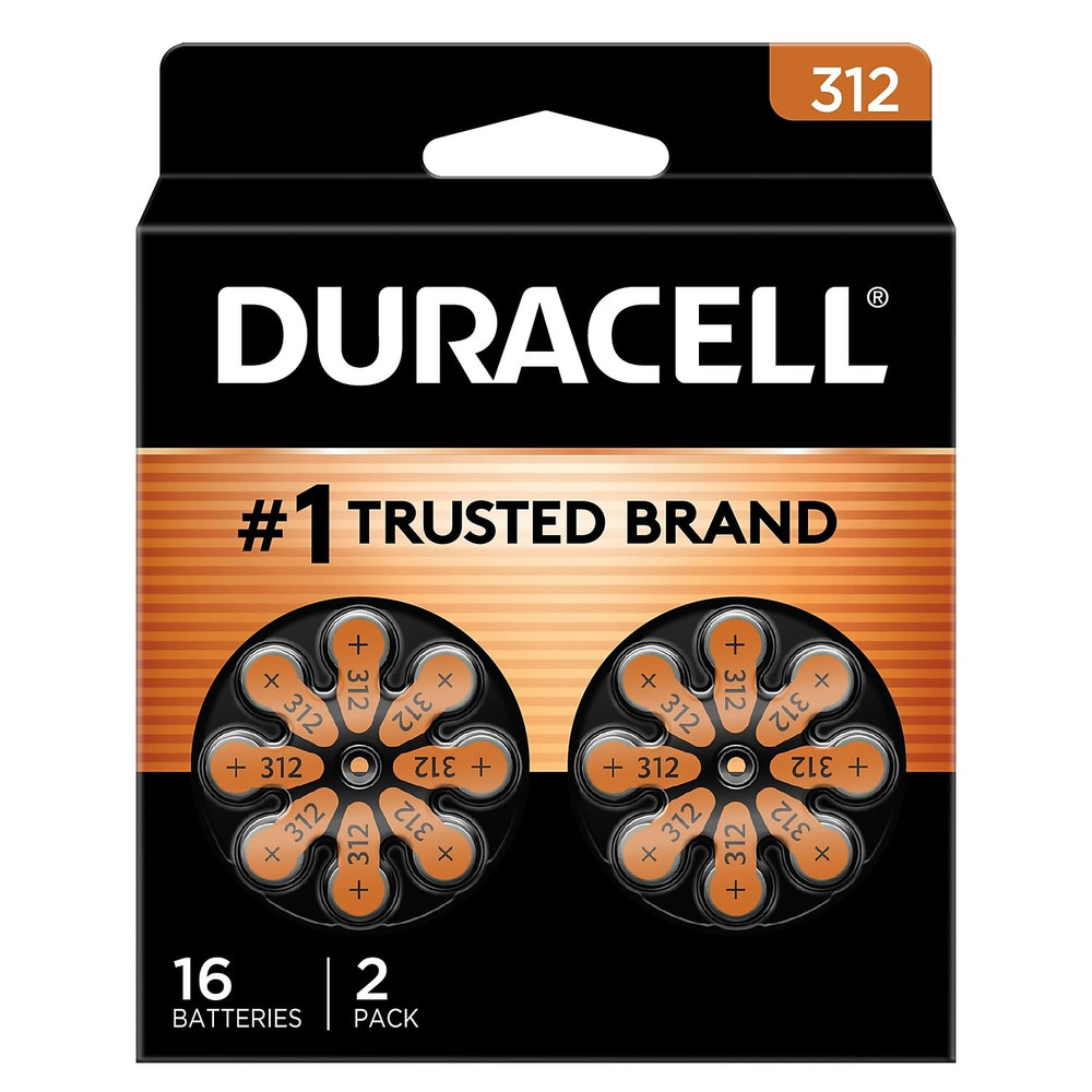 Duracell Hearing Aid Batteries Size 312 | Fresh Stock | 16-Pack | Ships Fast