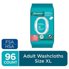 Disposable Pre-Moistened Washcloths for Adults Extra Large 96 Count Bulk Pack