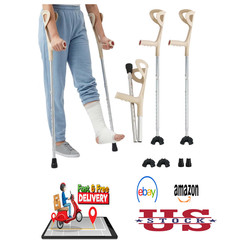 Forearm Crutches for Adults Adjustable Aluminum Pair Lightweight Support