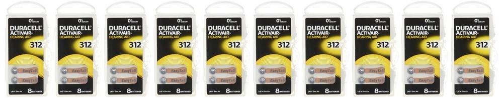 Activair Hearing Aid Batteries Size 312 80 Batteries, Brown