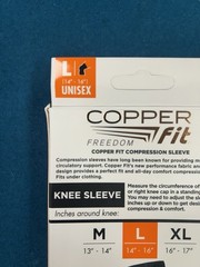 Copper Fit Freedom Copper Infused Knee Compression Sleeve Size L 14″- 16″ Unisex