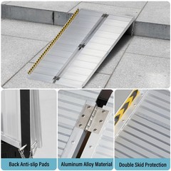 6ft 72″ long Single Fold Portable Wheelchair Scooter Ramp w/Carry Handle