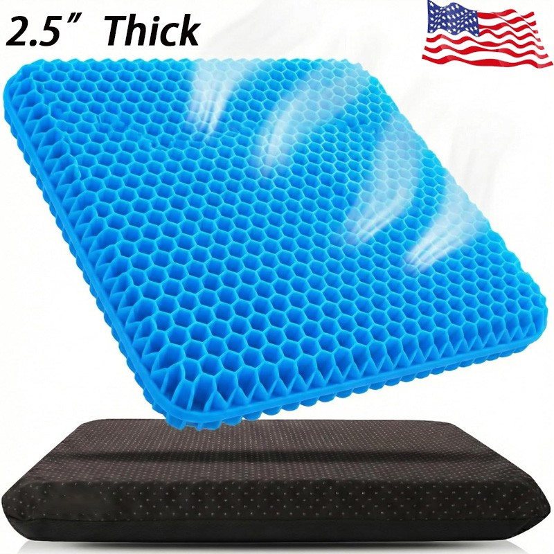 Ergonomic Gel Seat Cushion, Extra Thick for Office Chair Comfort, Wheelchair Pad