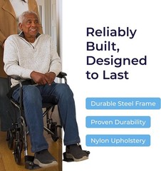 Drive Medical Lightweight Folding Transport Wheelchair – Silver/Black