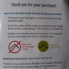 NEW 3 PACK BioSkin Ear-loop Face Mask with Nose Piece – Blue Black Green- 12786F