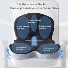 Orthopedic Memory Foam Car Seat Cushion for Sciatica & Back Pain Relief – Grey