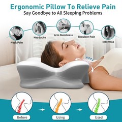 Ergonomic Cervical Pillow for Neck Pain Relief – Memory Foam Support