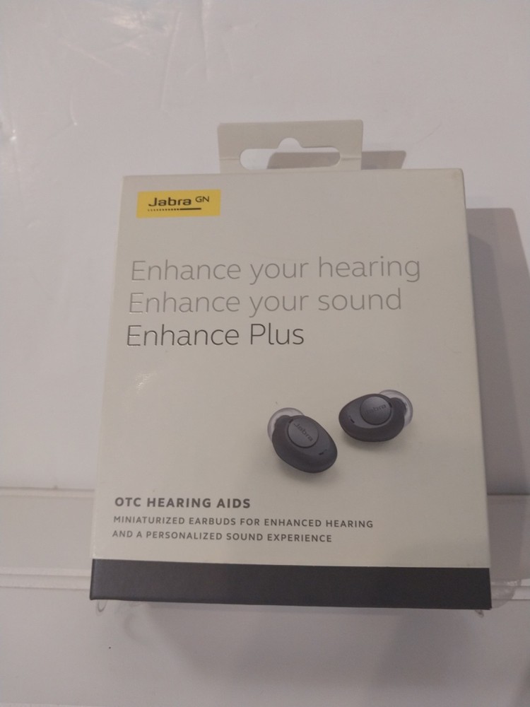 BRAND NEW/SEALED Jabra Enhance Plus OTC Hearing Aid Rechargeable Earbuds – Gray